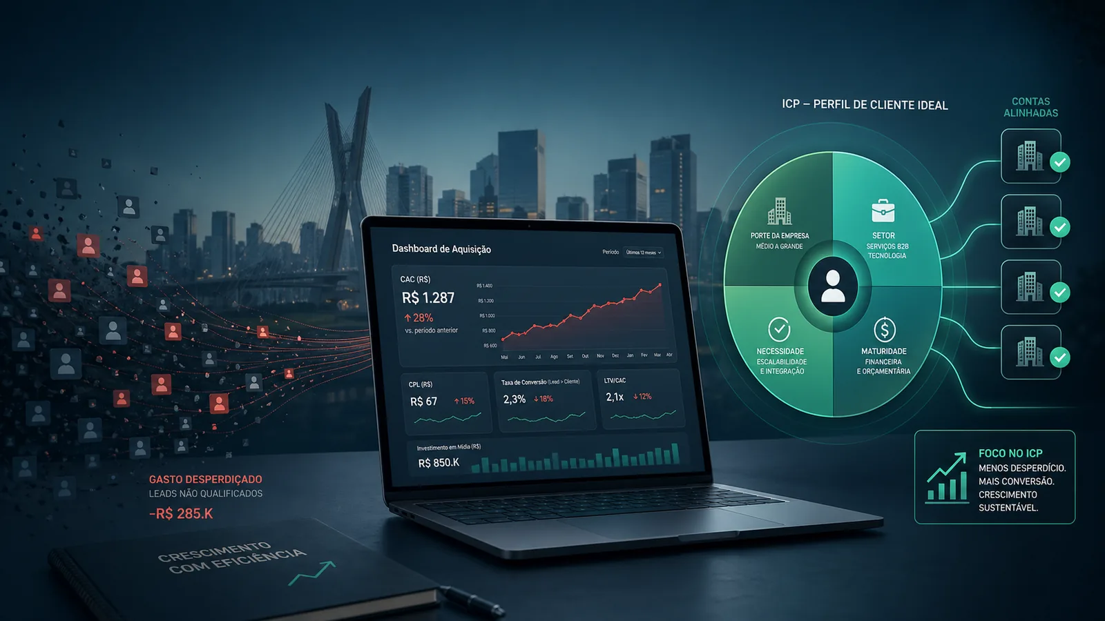 Por que seu CAC de SaaS está subindo (e o que o ICP tem a ver com isso)