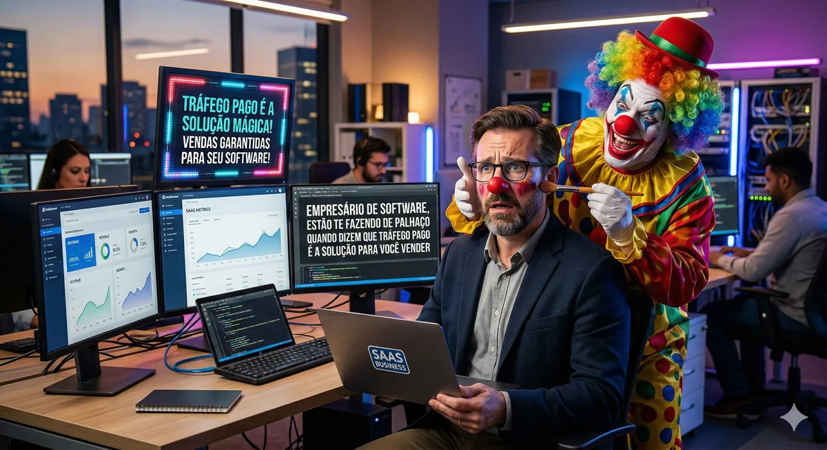 Empresário de Software, estão te fazendo de palhaço quando dizem que tráfego pago é a solução para Você Vender